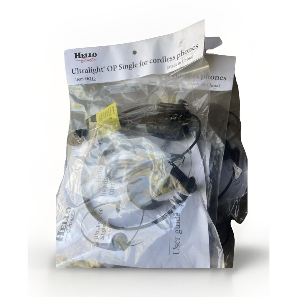 4 Pack Hello Direct Ultralight 6215 Single Headsets for Cordless Phones New